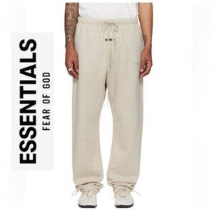 Fear of God ESSENTIALS Beige Relaxed Fleece Sweatpants Size M Drawstring Waist